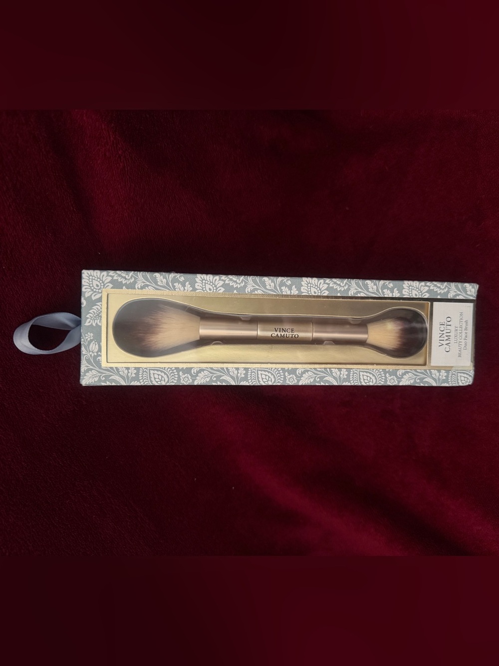 Vince Camuto Double-Ended Makeup Brush - Rose Gold and Cream Bristles